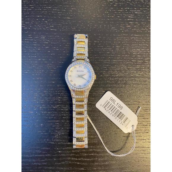 Bulova Women's Crystal Two Tone Watch - Picture 5 of 5